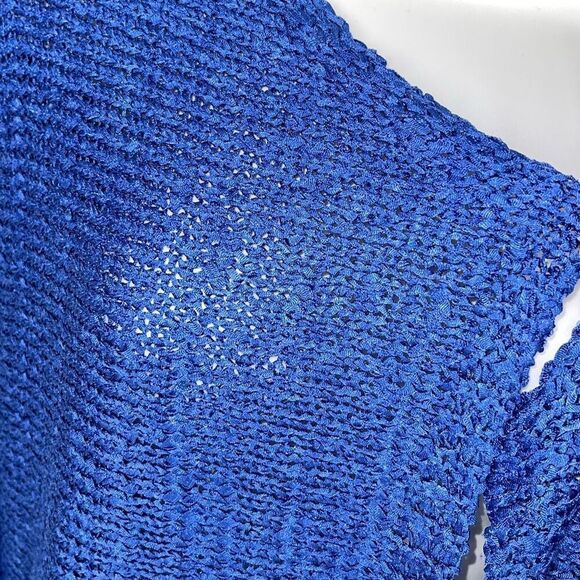 Nic + Zoe Womens Open Front Boucle Knit Long Sleeve Cardigan Sweater Blue Small - Picture 4 of 8